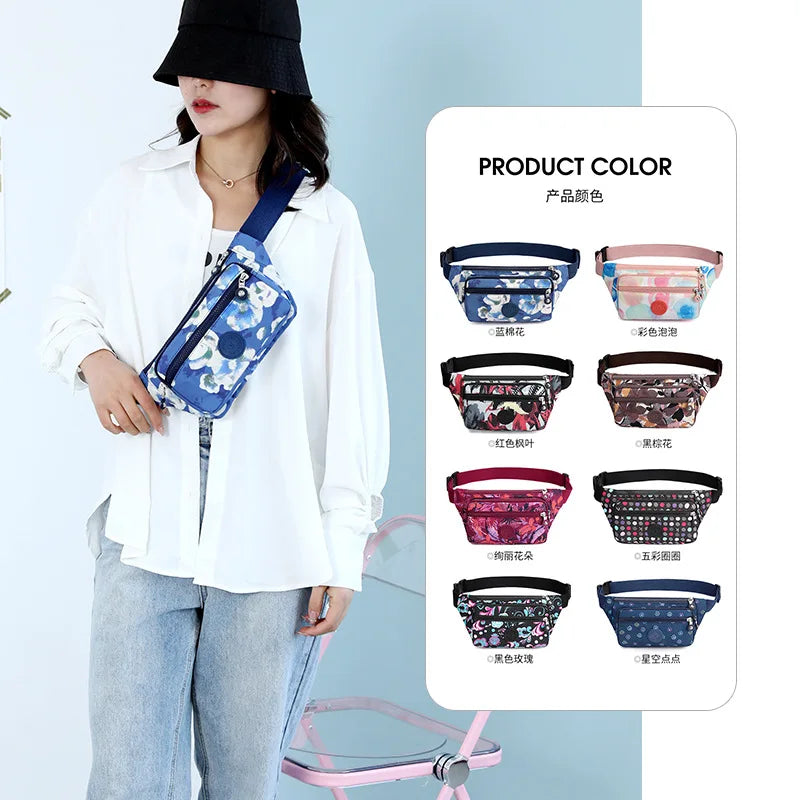 NYLON Print Sports Climbing Waist Bags Crossbody Shoulder Bags Chest Packs