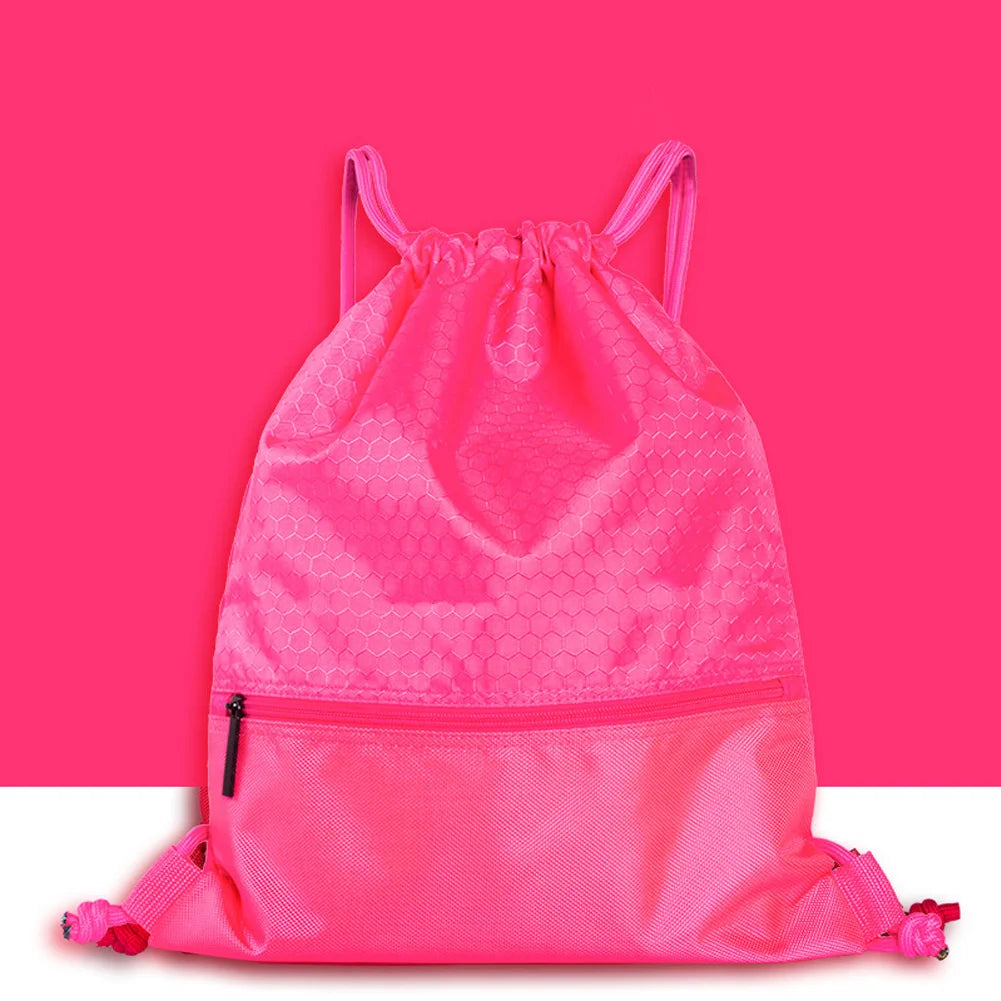 Nylon Sports Backpack, Large Capacity, Travel, Anti-splash, Drawstring Lock