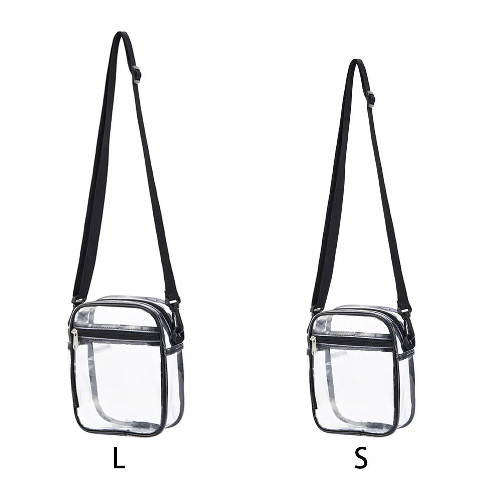 Portable Clear Crossbody Bag Waterproof Zipper Closure