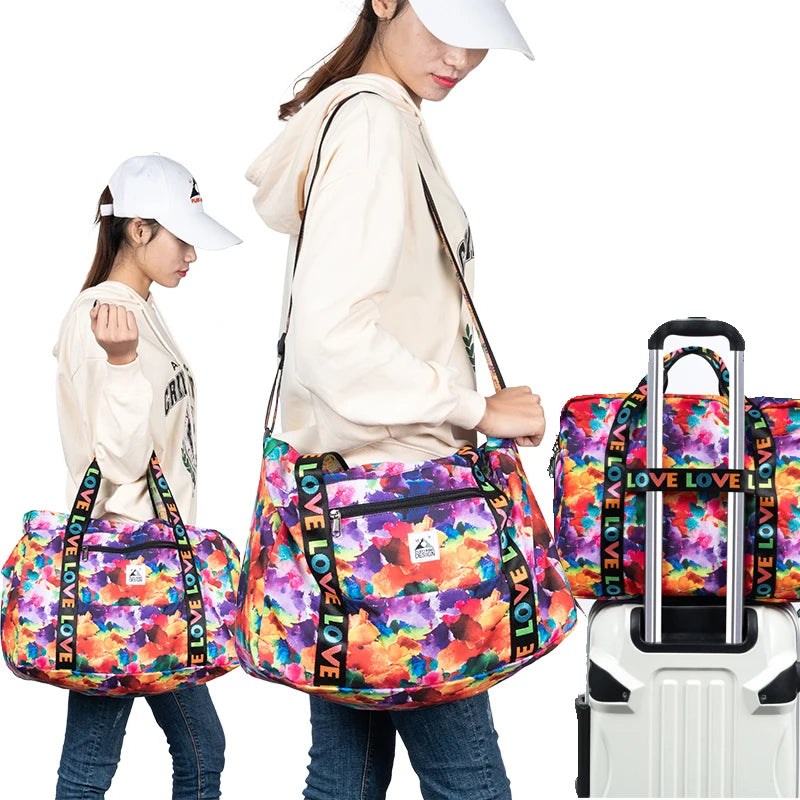 Portable Travel Bags Folding Hand Luggage Bag Cotton Quilt Clothing Storage