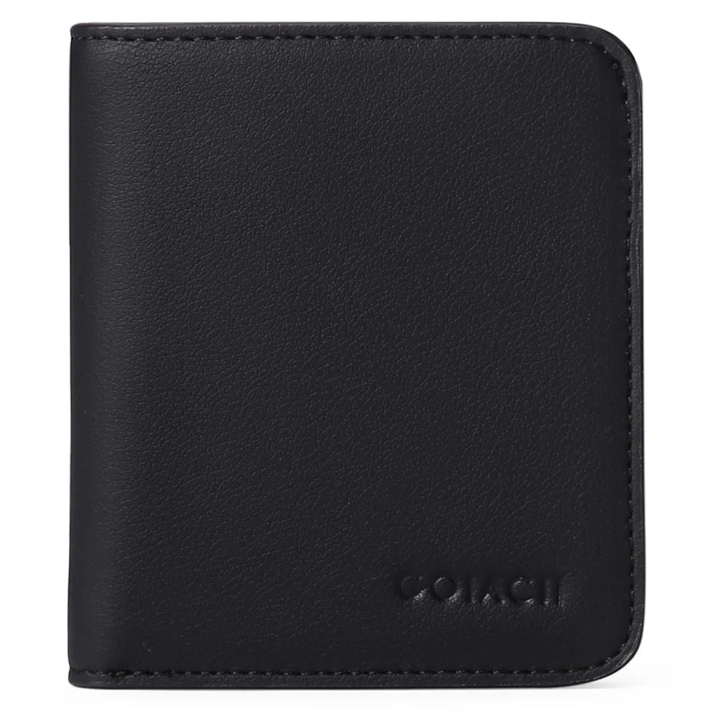 RFID Blocking Leather Bifold Zipper Wallet with ID Window