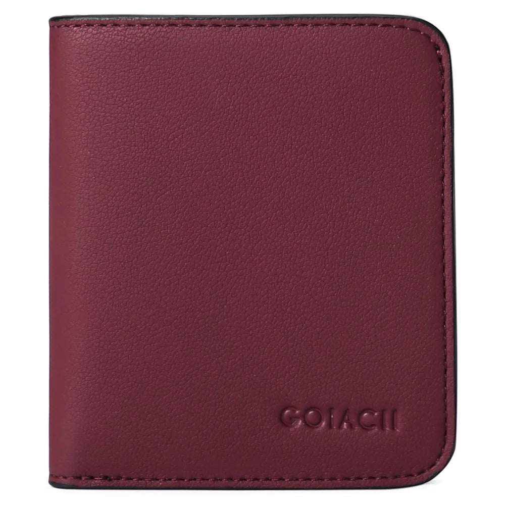 RFID Blocking Leather Bifold Zipper Wallet with ID Window