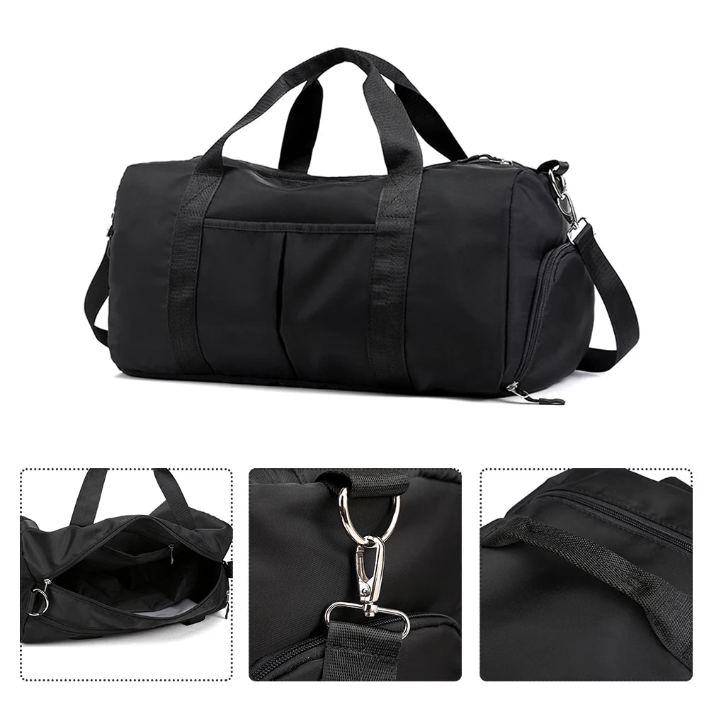Women Men Sports Gym Shoulder Bag Large Capacity Casual Nylon Handbags