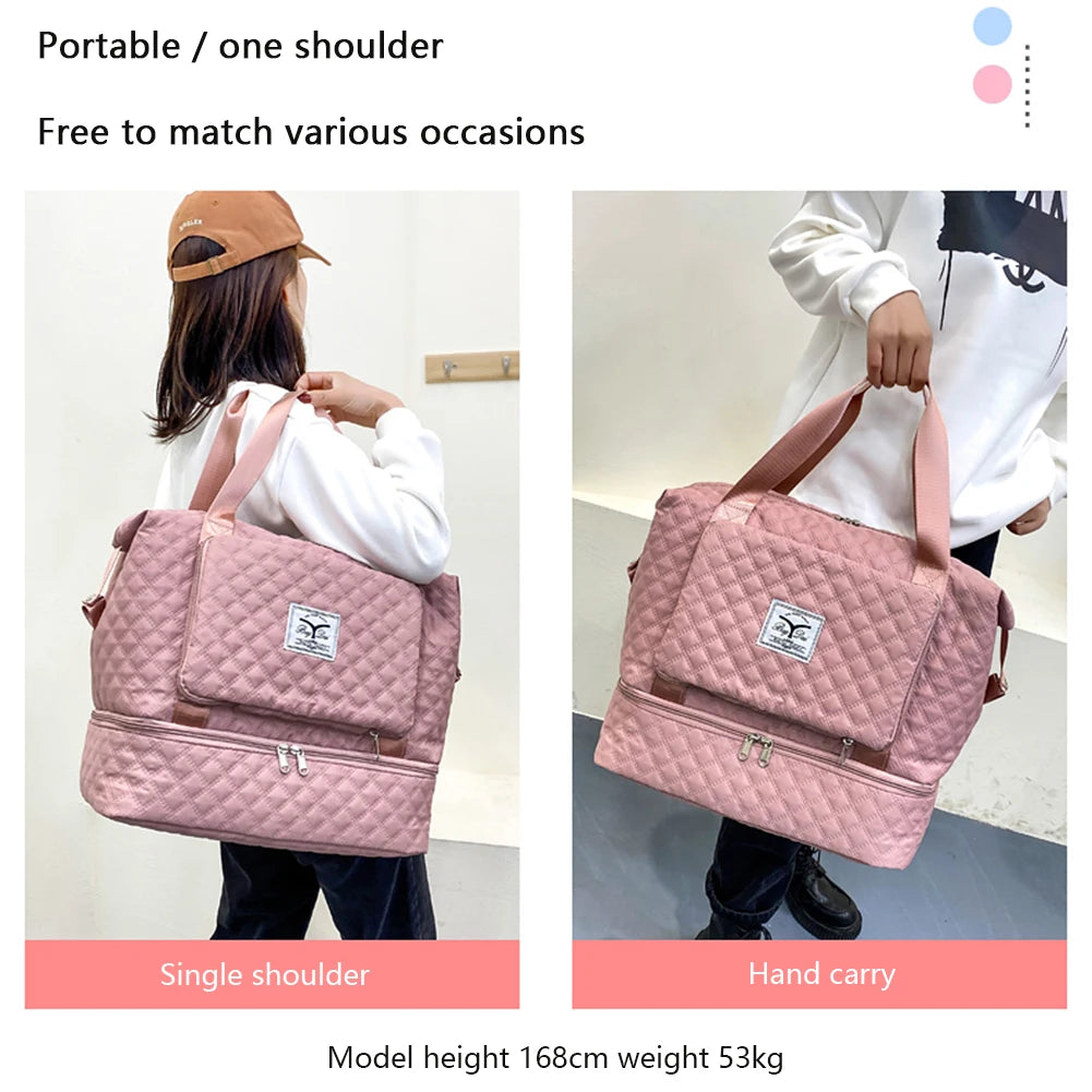 Vintage Fitness Shoulder Bag Large Capacity Exercise Pouch