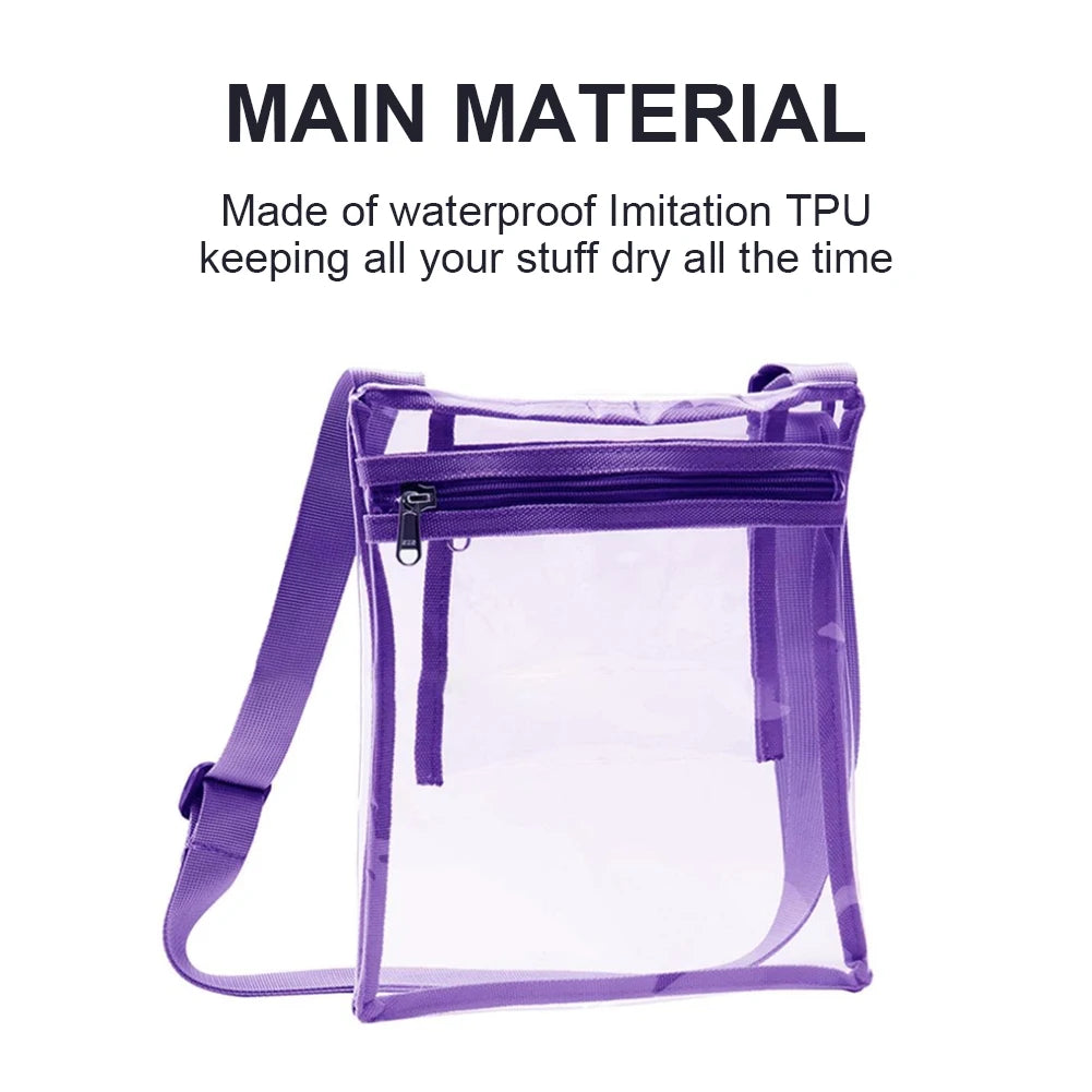 Clear TPU Crossbody Bag Stadium Approved with Inner Pocket
