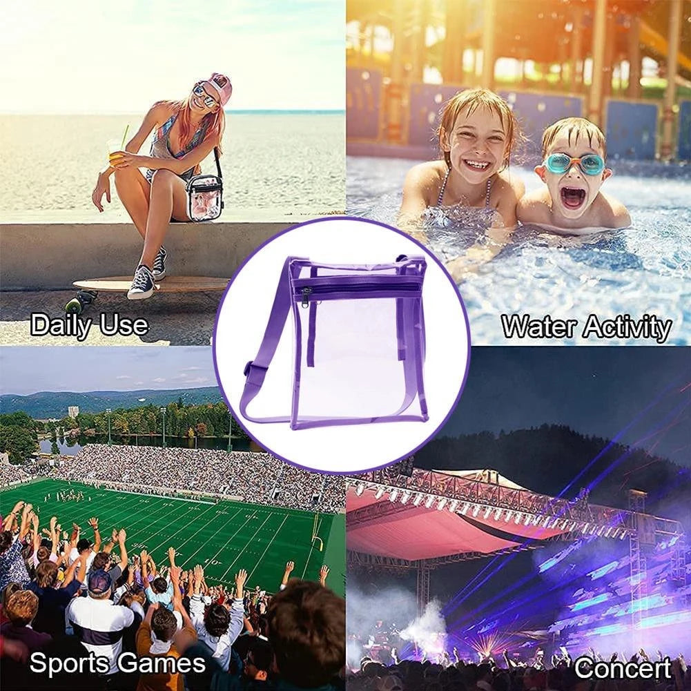 Clear TPU Crossbody Bag Stadium Approved with Inner Pocket