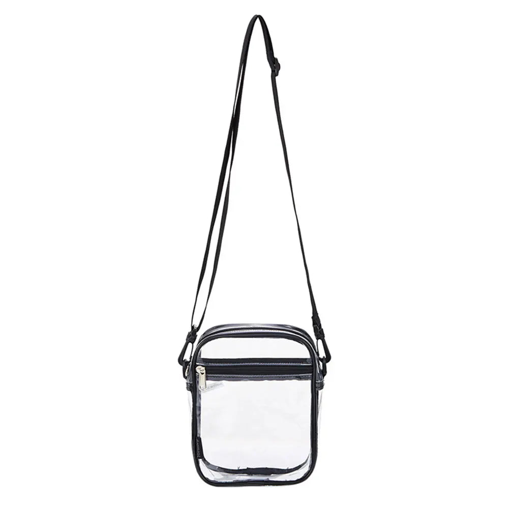Zipper Closure Waterproof Clear Crossbody Bag Adjustable Strap