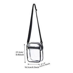 Zipper Closure Waterproof Clear Crossbody Bag Adjustable Strap