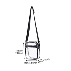 Zipper Closure Waterproof Clear Crossbody Bag Adjustable Strap