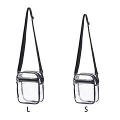 Zipper Closure Waterproof Clear Crossbody Bag Adjustable Strap
