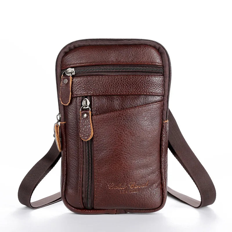 Leather Waist Packs Phone Pouch Bags Waist Bag Chest Shoulder Belt Bag