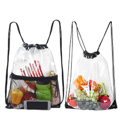 Waterproof PVC Drawstring Backpack with Mesh Pocket