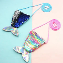 Sequins Mermaid Tail Coin Purse Crossbody Bag for Kids