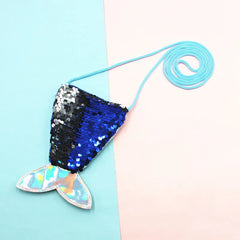 Sequins Mermaid Tail Coin Purse Crossbody Bag for Kids