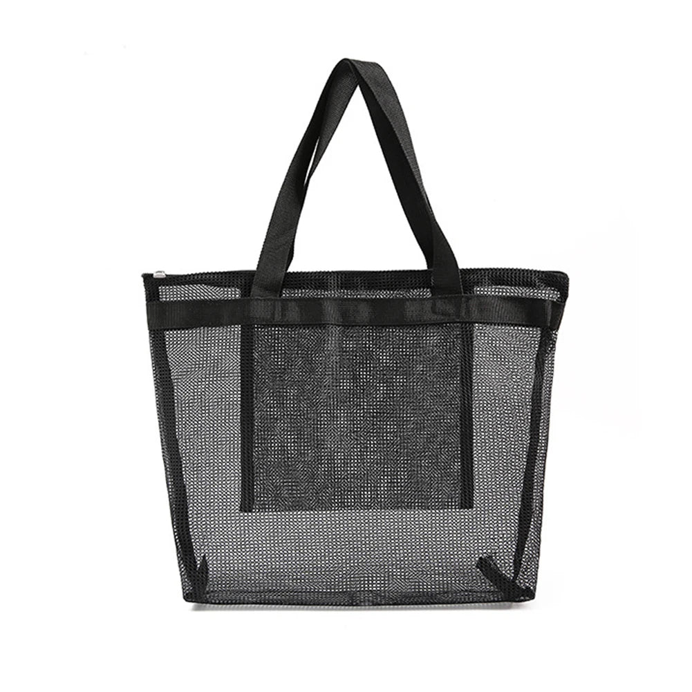 Women Mesh Transparent Bag Large Capacity Picnic Beach Bags Female Casual Solid