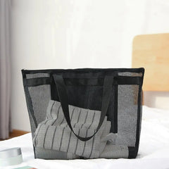 Women Mesh Transparent Bag Large Capacity Picnic Beach Bags Female Casual Solid