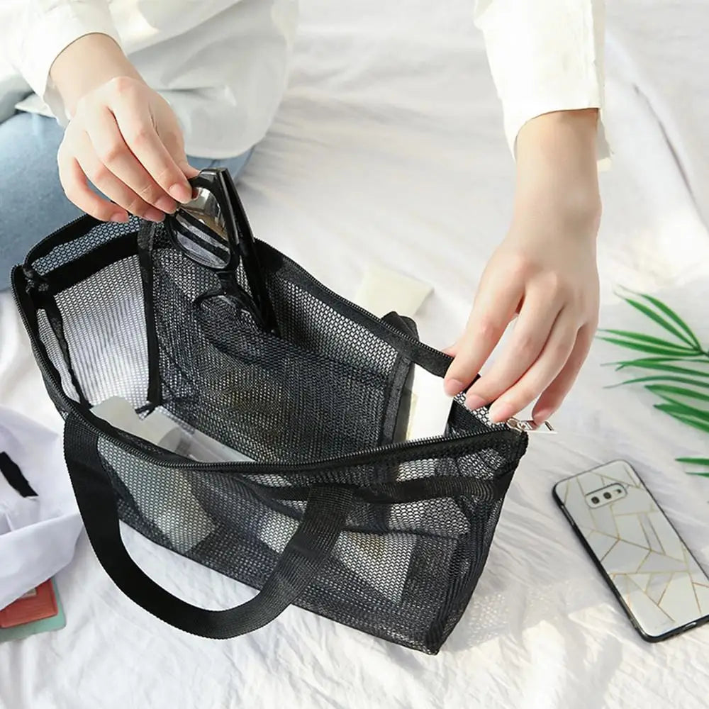 Women Mesh Transparent Bag Large Capacity Picnic Beach Bags Female Casual Solid