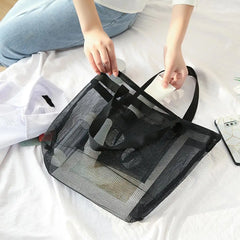 Women Mesh Transparent Bag Large Capacity Picnic Beach Bags Female Casual Solid