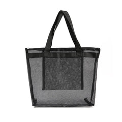 Women Mesh Transparent Bag Large Capacity Picnic Beach Bags Female Casual Solid