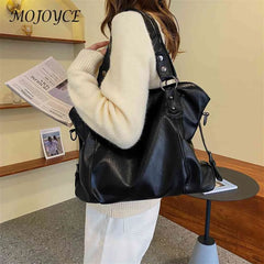 Women Messenger Bag Large PU Leather Crossbody Casual Soft Travel Tote