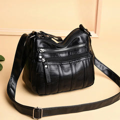 Printed Leather Messenger Bag Women's Shoulder Crossbody Bag