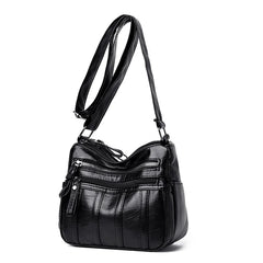 Printed Leather Messenger Bag Women's Shoulder Crossbody Bag