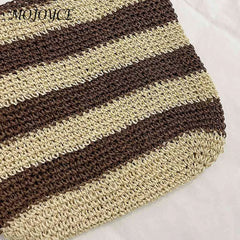 Women Straw Weave Messenger Bag Casual Travel Tote Large Capacity