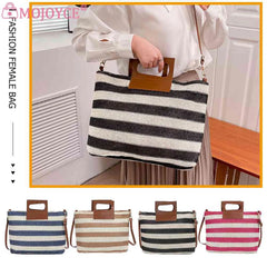 Women Messenger Bag Large Capacity Striped Crossbody Bag Soft & Stylish
