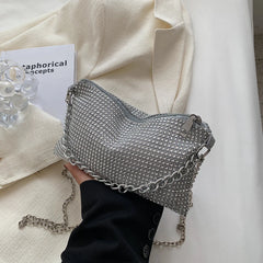 Rhinestone Crossbody Bag Envelope Chain Purse Party Clutch