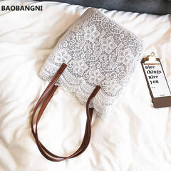 Women Messenger Bag Lace Crossbody Handbag Single Strap Shoulder Bag