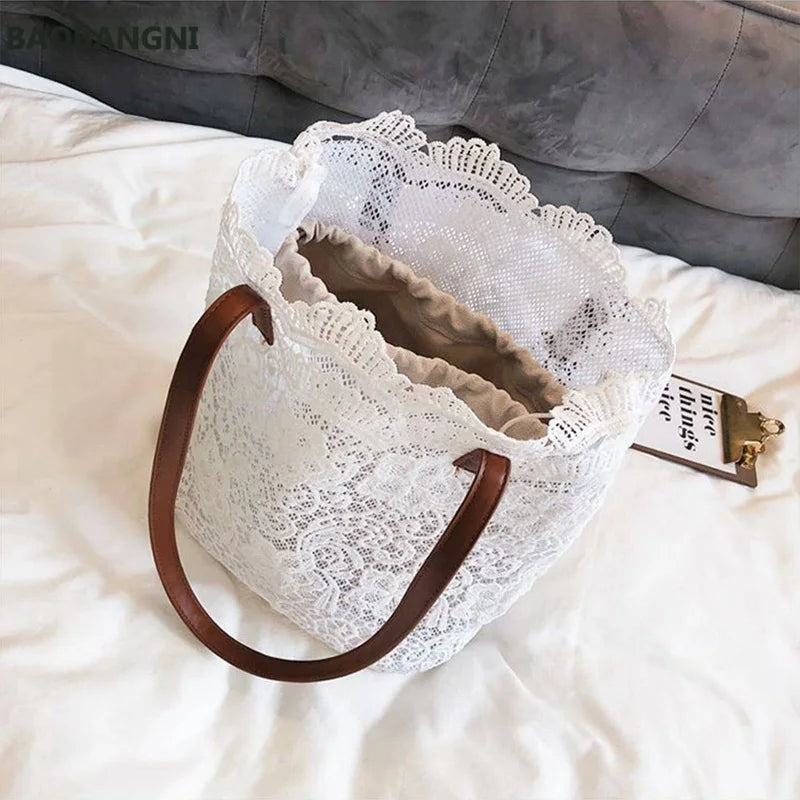 Women Messenger Bag Lace Crossbody Handbag Single Strap Shoulder Bag