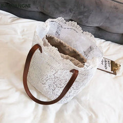 Women Messenger Bag Lace Crossbody Handbag Single Strap Shoulder Bag
