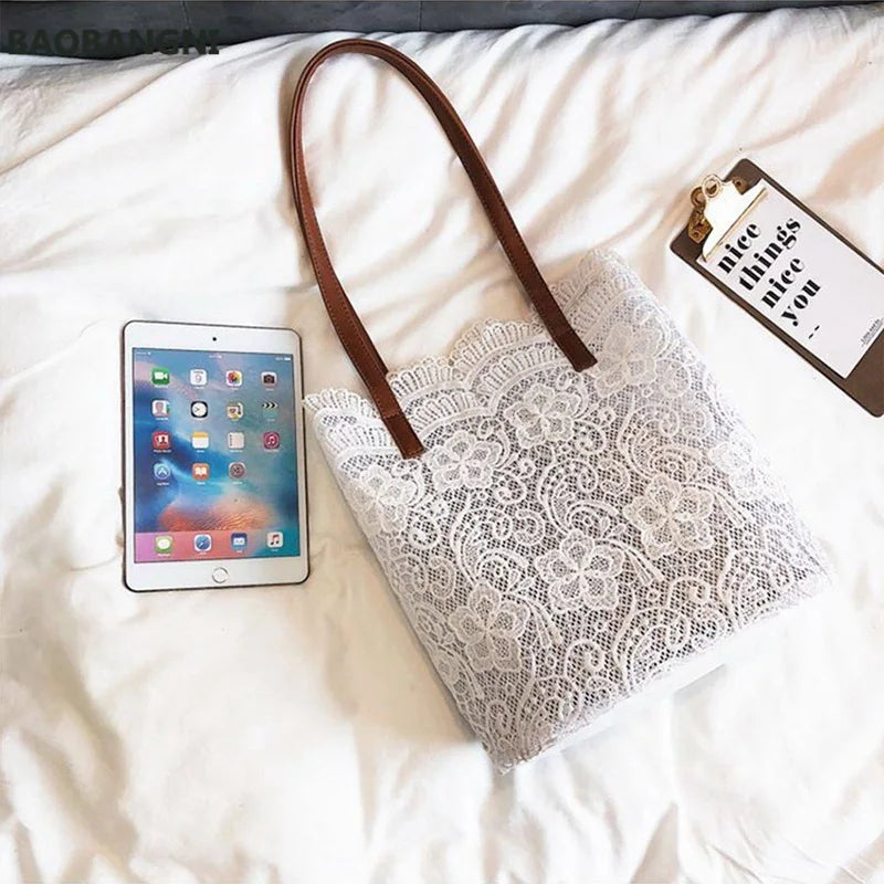 Women Messenger Bag Lace Crossbody Handbag Single Strap Shoulder Bag