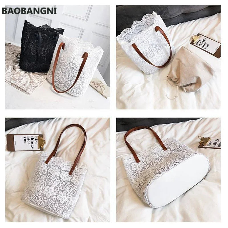 Women Messenger Bag Lace Crossbody Handbag Single Strap Shoulder Bag