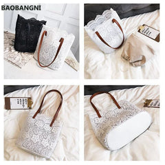 Women Messenger Bag Lace Crossbody Handbag Single Strap Shoulder Bag