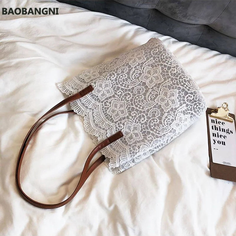 Women Messenger Bag Lace Crossbody Handbag Single Strap Shoulder Bag