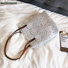 Women Messenger Bag Lace Crossbody Handbag Single Strap Shoulder Bag