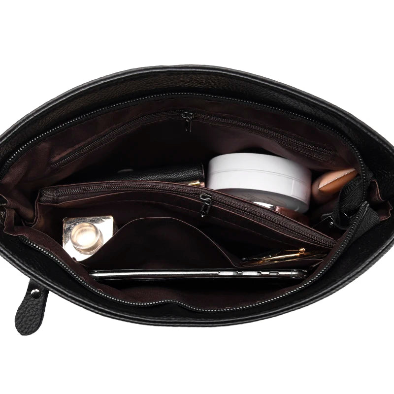 Small Leather Messenger Bag for Women Crossbody Handbag