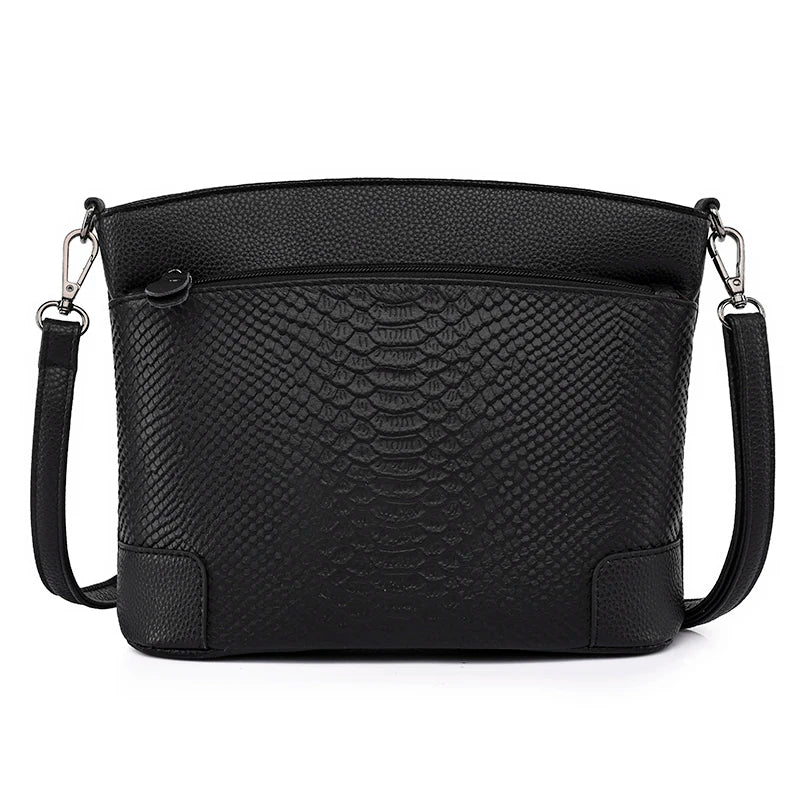 Small Leather Messenger Bag for Women Crossbody Handbag