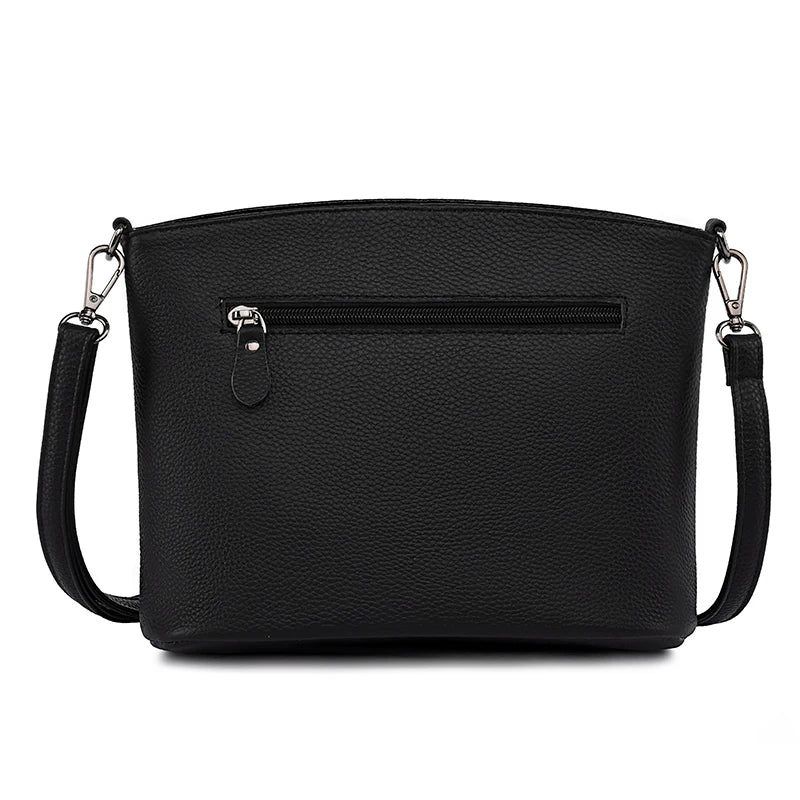 Small Leather Messenger Bag for Women Crossbody Handbag