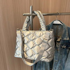 Quilted Nylon Messenger Bag for Women
