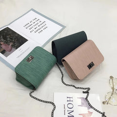 Women Messenger Bag Square Bag Cloth Pattern Turn Lock Mini Bag