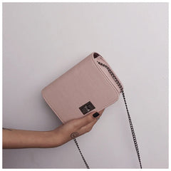 Women Messenger Bag Square Bag Cloth Pattern Turn Lock Mini Bag