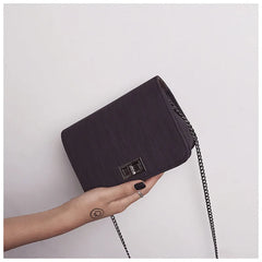 Women Messenger Bag Square Bag Cloth Pattern Turn Lock Mini Bag