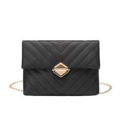 Women Messenger Bag Lingge Embroidery Shoulder Bag Chain Crossbody Bags