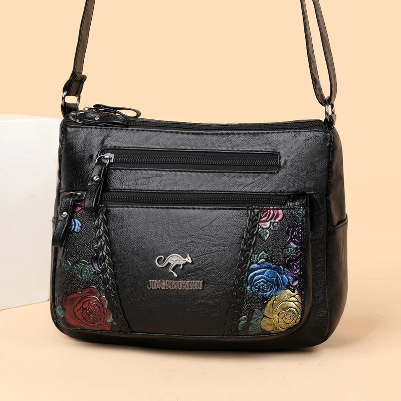 Sheepskin Grain Crossbody Bag Women Messenger Bag with Pendant