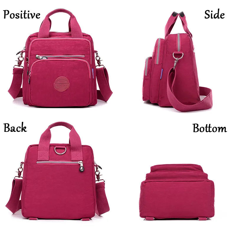 Women Messenger Bags Clutch Handbags Three Zipper Main Bag Shoulder Crossbody