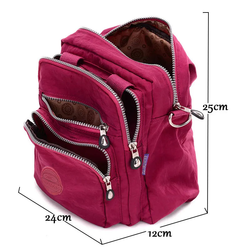 Women Messenger Bags Clutch Handbags Three Zipper Main Bag Shoulder Crossbody