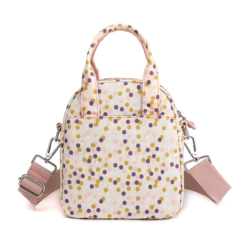 Colorful Dots Nylon Crossbody Bag Headphone Handbag