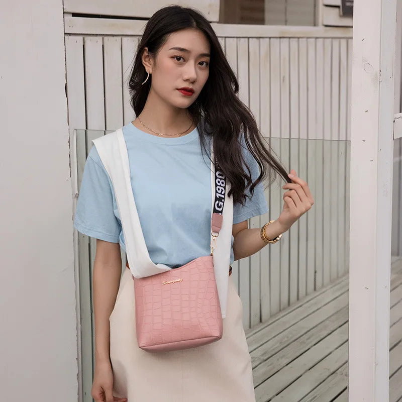 Crocodile Pu Leather Women Messenger Bag Shoulder Handbag